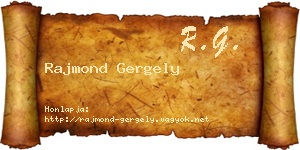 Rajmond Gergely névjegykártya